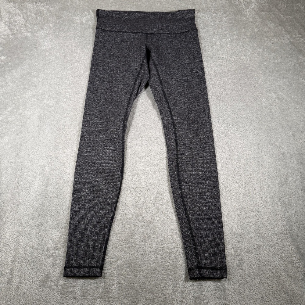 Lululemon Wunder Under‎ High-Rise Leggings Womens 6 Heathered Black Herringbone